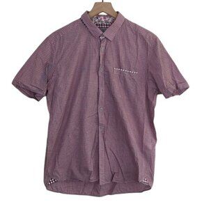 Ted Baker London Men’s Checkered Short Sleeve Shirt – Size 5 (XL)